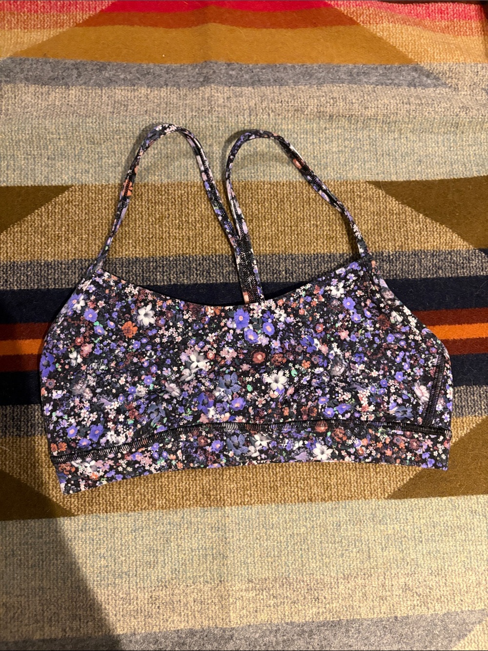 lululemon athletica Floral Sports Bralette in Black & Purple